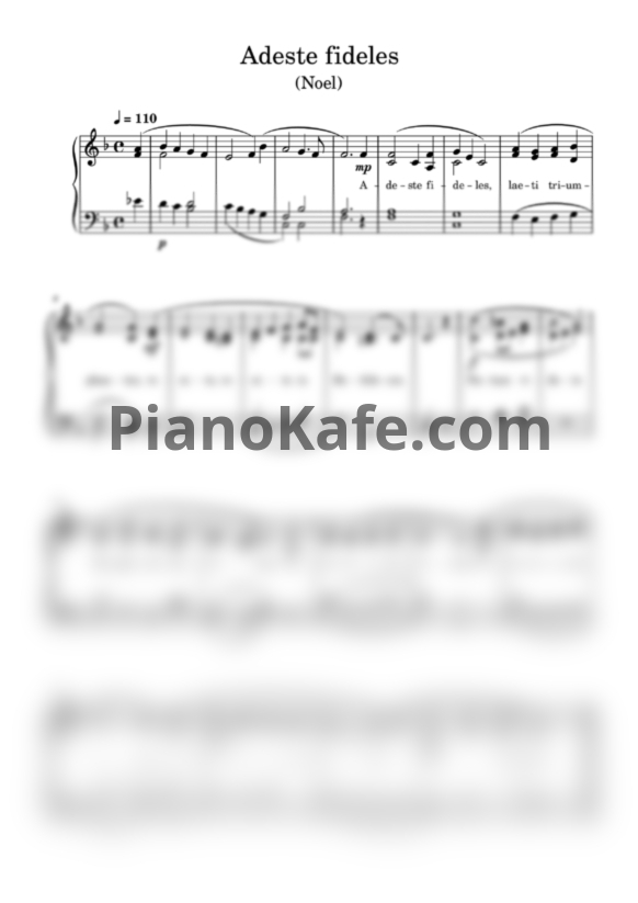 Ноты Andrea Bocelli - Adeste fideles - PianoKafe.com