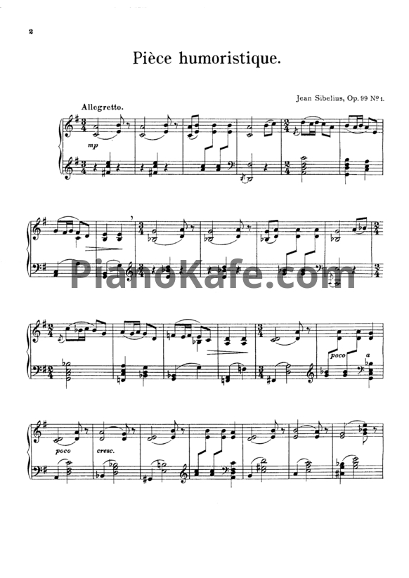 Ноты Ян Сибелиус - 8 пьес для фортепиано (Ор. 99) - PianoKafe.com