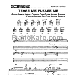 Ноты Scorpions - Tease me please me - предпросмотр
