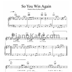 Ноты Hot Chocolate - So you win again