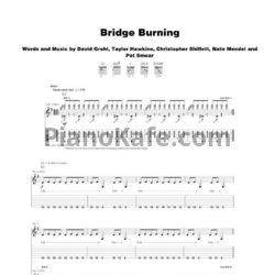 Ноты Foo Fighters - Bridge burning - предпросмотр