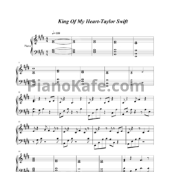 Ноты Taylor Swift - King of my heart - предпросмотр