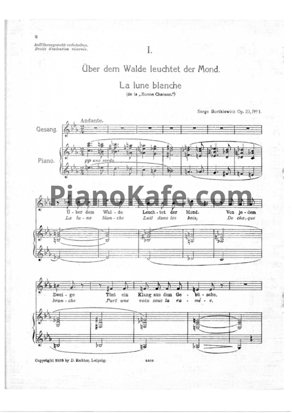Ноты С. Борткевич - Семь поэм Поля Верлена (Op. 23) - PianoKafe.com
