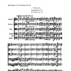 Ноты П. Чайковский - Серенада для струнного оркестра (Op. 48, Партитура) - предпросмотр