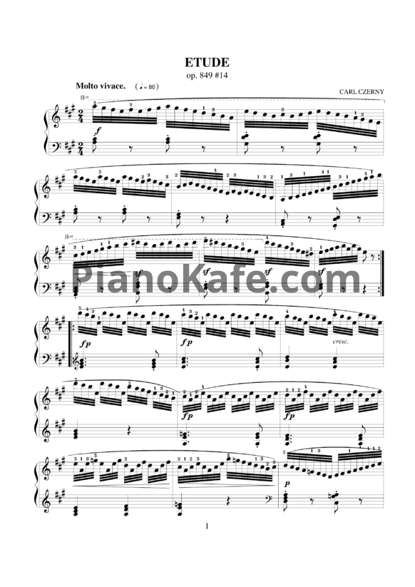 Ноты Карл Черни - Этюд №2 (Соч. 849, №14) - PianoKafe.com