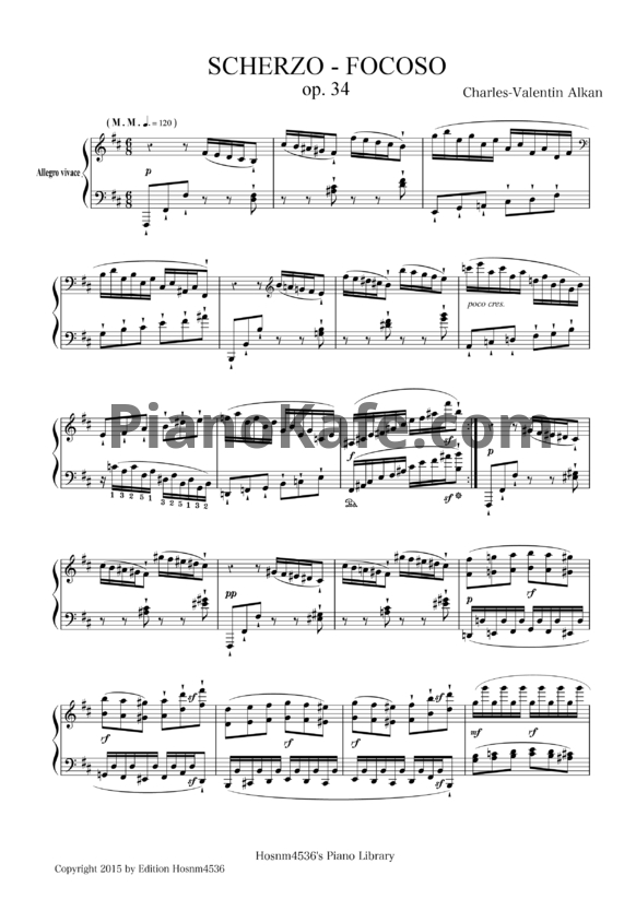 Ноты Шарль Алькан - Scherzo-focoso (Op. 34) - PianoKafe.com