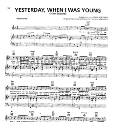 Ноты Charles Aznavour - Yesterday, when I was young (Heir encire) - предпросмотр