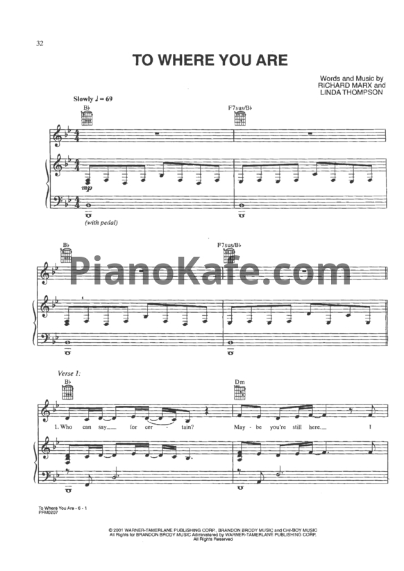 Ноты Josh Groban - To where you are - PianoKafe.com