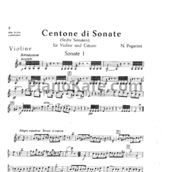 Ноты Никколо Паганини - 18 сонат для скрипки и гитары - предпросмотр