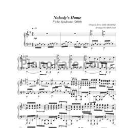 Ноты One Ok Rock - Nobodys home - предпросмотр