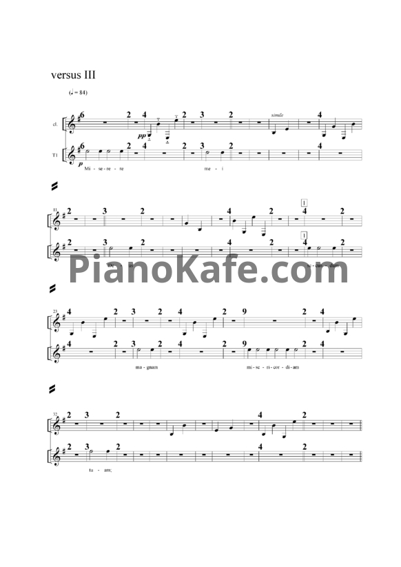 Ноты Арво Пярт - Miserere - PianoKafe.com