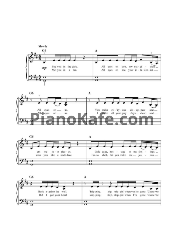 Ноты Taylor Swift - So it goes - PianoKafe.com