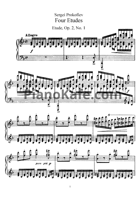 Ноты Сергей Прокофьев - Четыре этюда (Op. 2) - PianoKafe.com