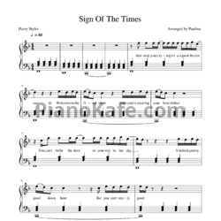 Ноты Harry Styles - Sign of the times
