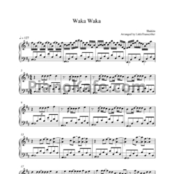 Ноты Shakira - Waka Waka - предпросмотр