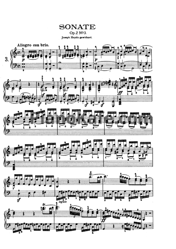 Ноты Л. Бетховен - Соната (Op. 2, №3) - PianoKafe.com