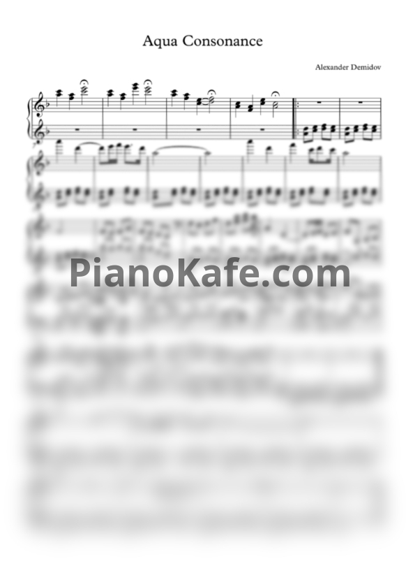 Ноты Alexander Demidov - Aqua consonance - PianoKafe.com