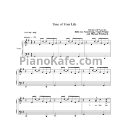 Ноты Green Day - Time of your life - предпросмотр