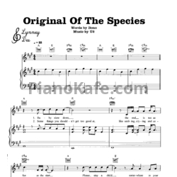 Ноты U2 - Original of the species - предпросмотр