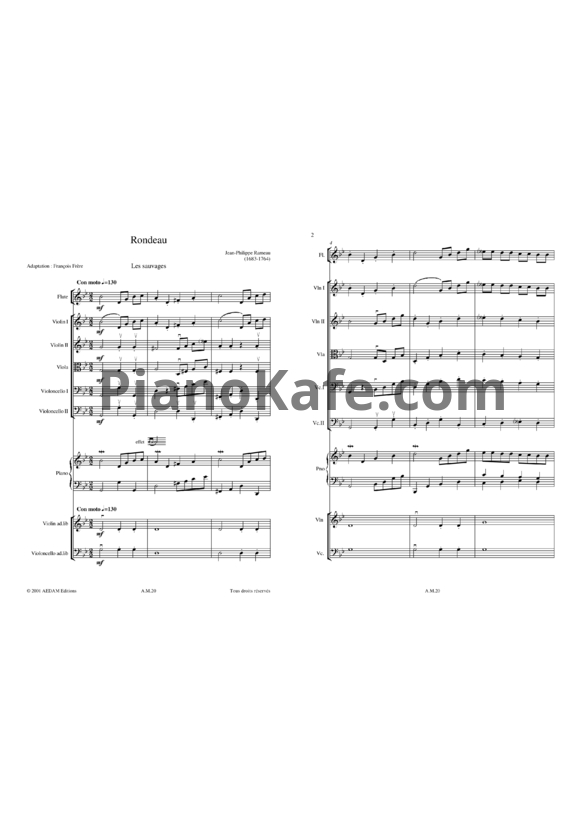 Ноты Жан-Филипп Рамо - Рондо (Партитура) - PianoKafe.com
