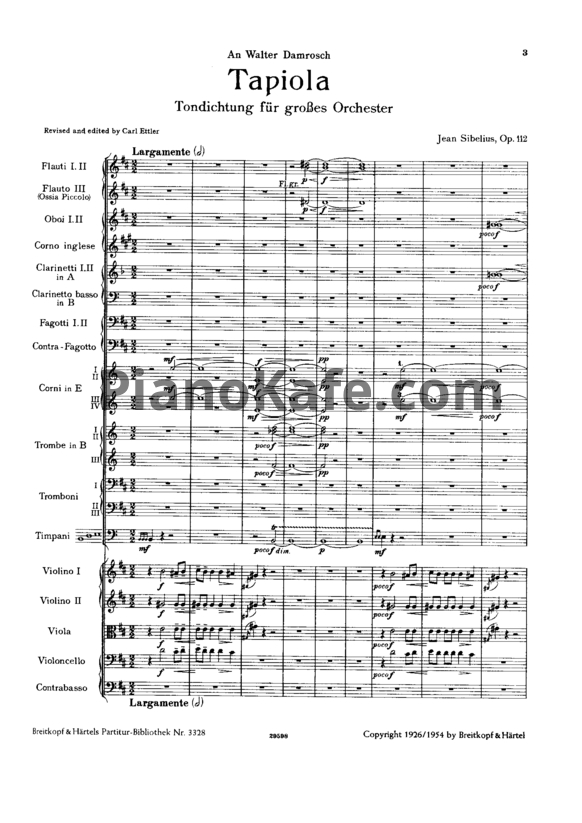 Ноты Ян Сибелиус - Симфоническая поэма "Тапиола" (Op. 112, партитура) - PianoKafe.com