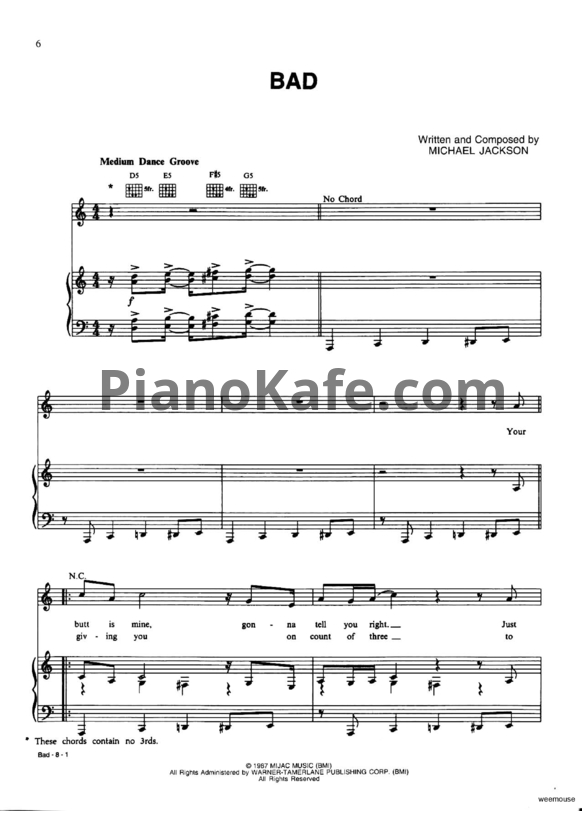 Ноты Michael Jackson - Number ones (Книга нот) - PianoKafe.com