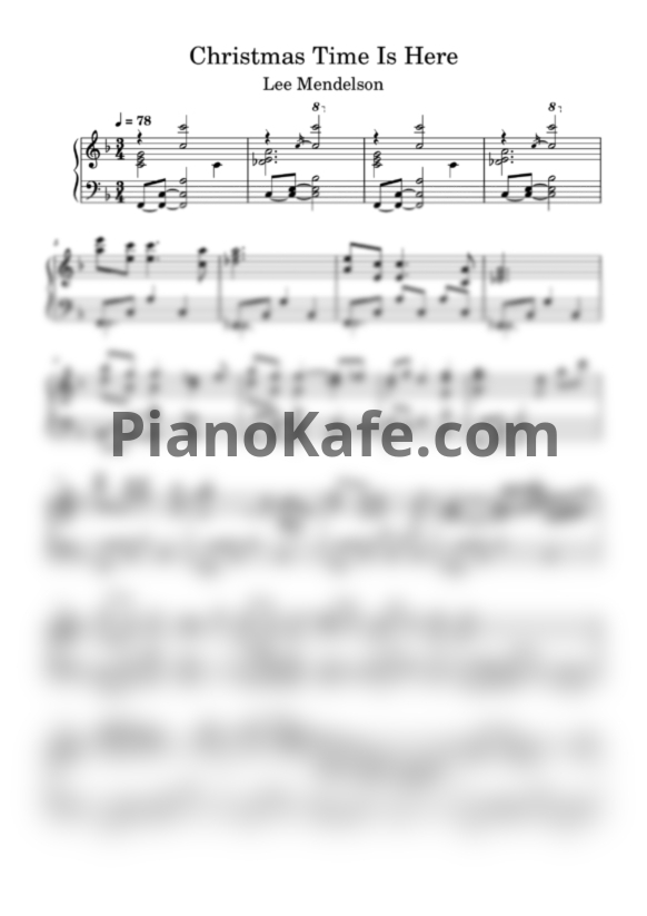 Ноты Lee Mendelson - Christmas time is here - PianoKafe.com