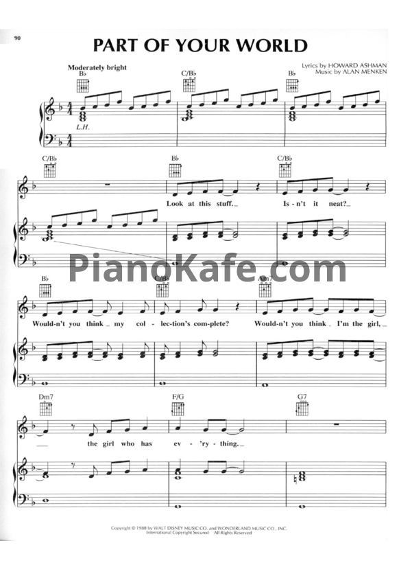 Ноты Alan Menken - Part Of Your World - PianoKafe.com