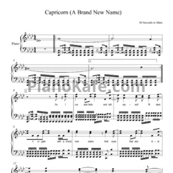 Ноты 30 Seconds To Mars - Capricorn (A Brand New Name) - предпросмотр