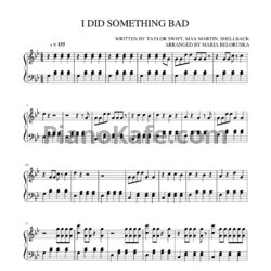 Ноты Taylor Swift - I did something bad - предпросмотр