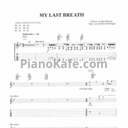 Ноты Evanescence - My last breath - предпросмотр