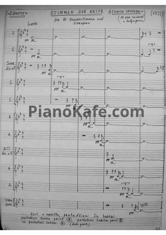Ноты Альфред Шнитке - Голоса природы (Op. 79) - PianoKafe.com
