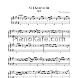 Ноты Pink - All I know so far - предпросмотр