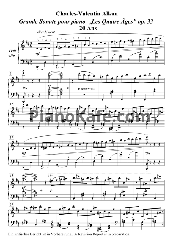 Ноты Шарль Алькан - Большая соната "Четыре возраста" (Op. 33) - PianoKafe.com