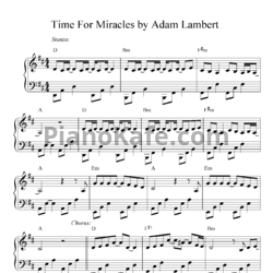 Ноты Adam Lambert - Time for miracles - предпросмотр