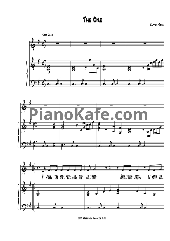 Ноты Elton John - The one - PianoKafe.com