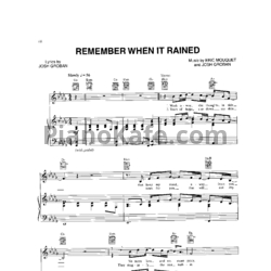 Ноты Josh Groban - Remember when it rained - предпросмотр