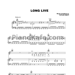 Ноты Taylor Swift - Long live - предпросмотр