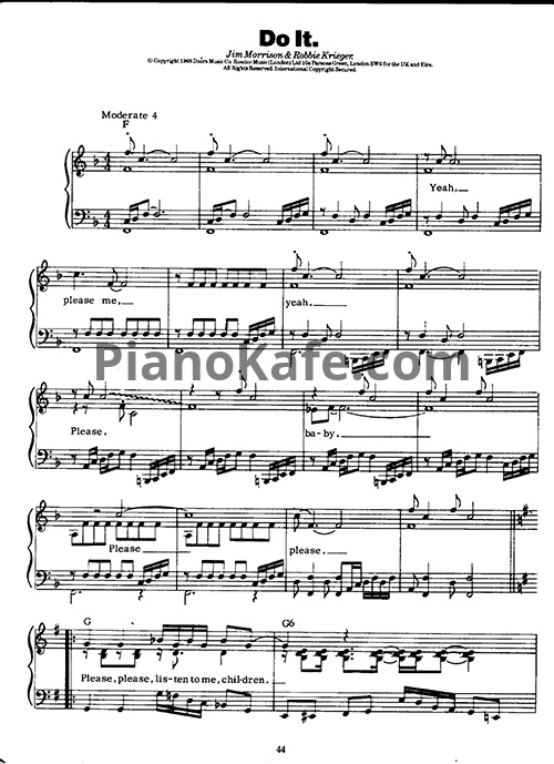 Ноты The Doors - Do it (Piano solo) - PianoKafe.com