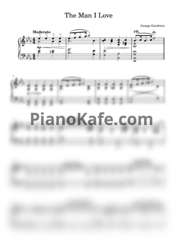 Ноты George Gershwin - The man I love (Любимый мой) - PianoKafe.com