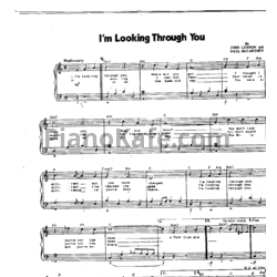 Ноты The Beatles - I'm looking through you - предпросмотр