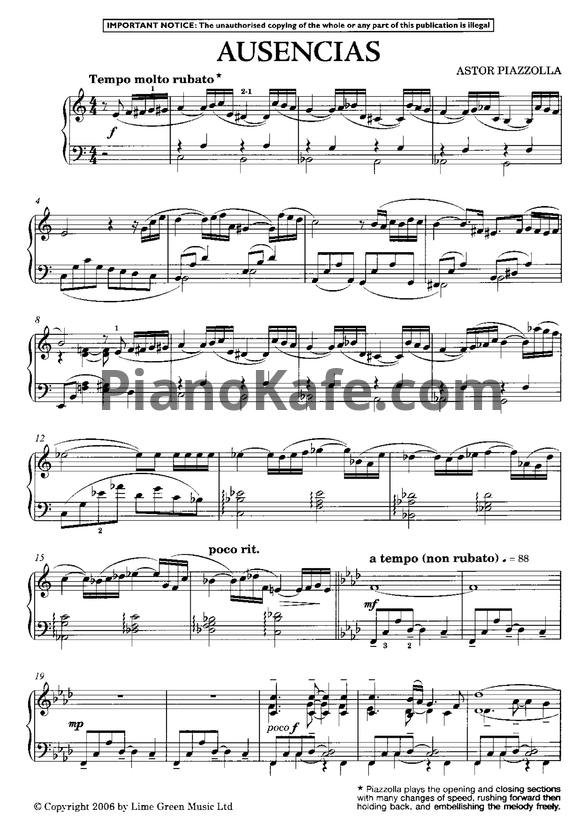 Ноты Astor Piazzolla - Vuelvo al sur (Songbook) - PianoKafe.com