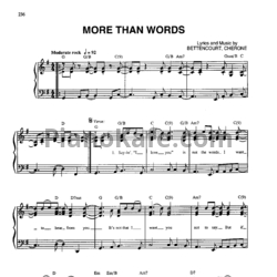 Ноты Extreme - More than words - предпросмотр