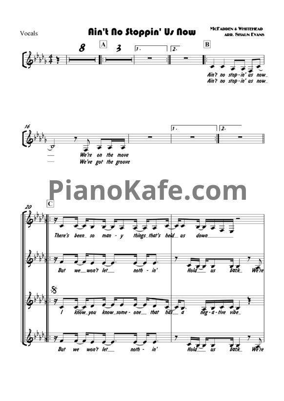 Ноты McFadden & Whitehead - Ain't no stoppin' us now - PianoKafe.com