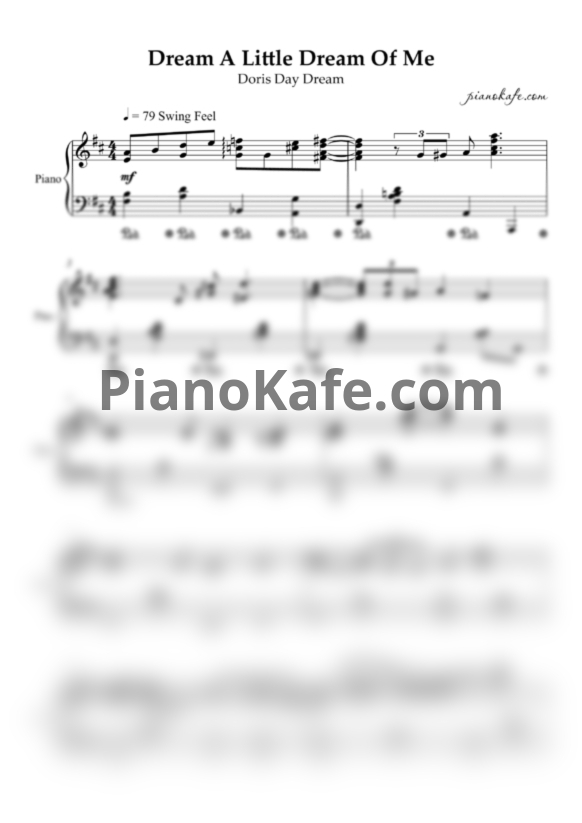 Ноты Doris Day - Dream a little dream of me - PianoKafe.com