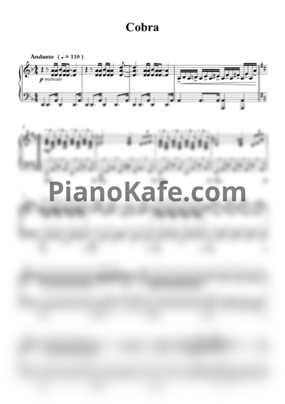 Ноты Olivier Constantin - Сobra - PianoKafe.com