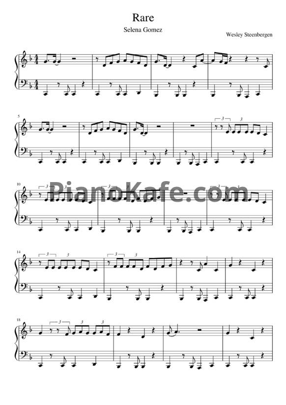 Ноты Selena Gomez - Rare - PianoKafe.com