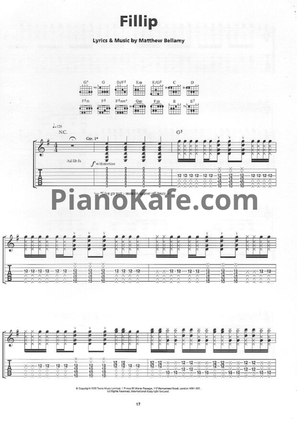 Ноты Muse - Fillip - PianoKafe.com
