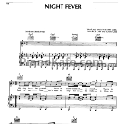 Ноты Bee Gees - Night fever - предпросмотр