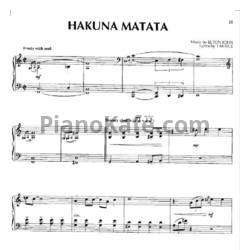 Ноты Elton John - Hakuna Matata - предпросмотр